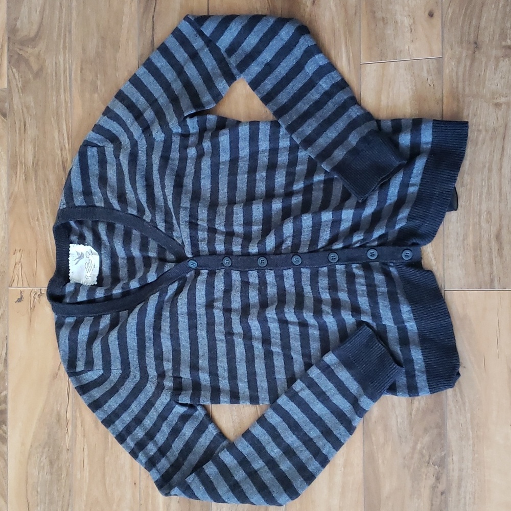 Anthropologie Tabitha button cardigan striped with soft cashmere blend
